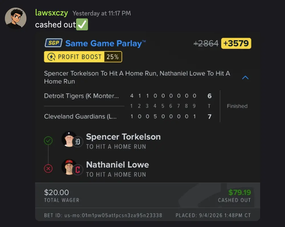 Member bet slip 2 shared in the community
